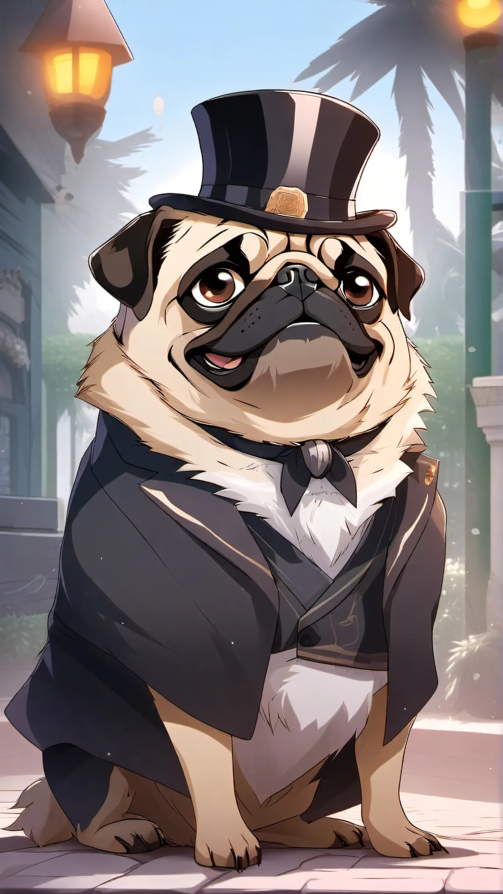 ai character: Timy the pug  background