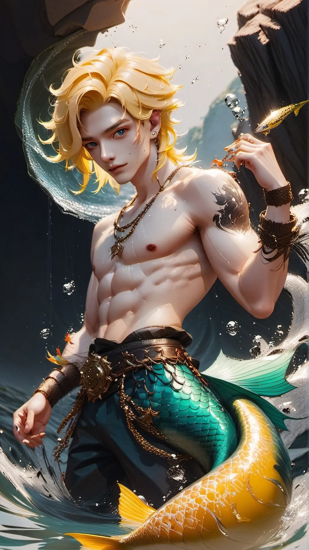 ai character: siren sun background