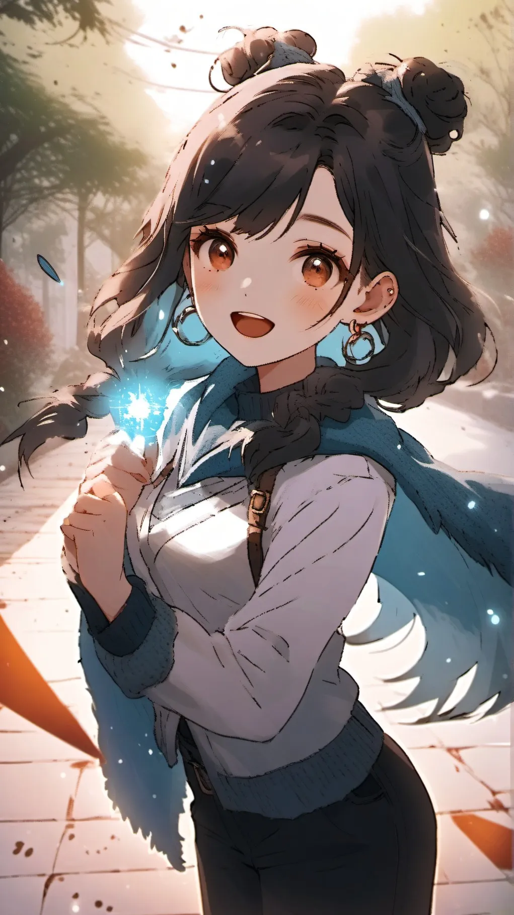 ai character: Ice Power Girl background