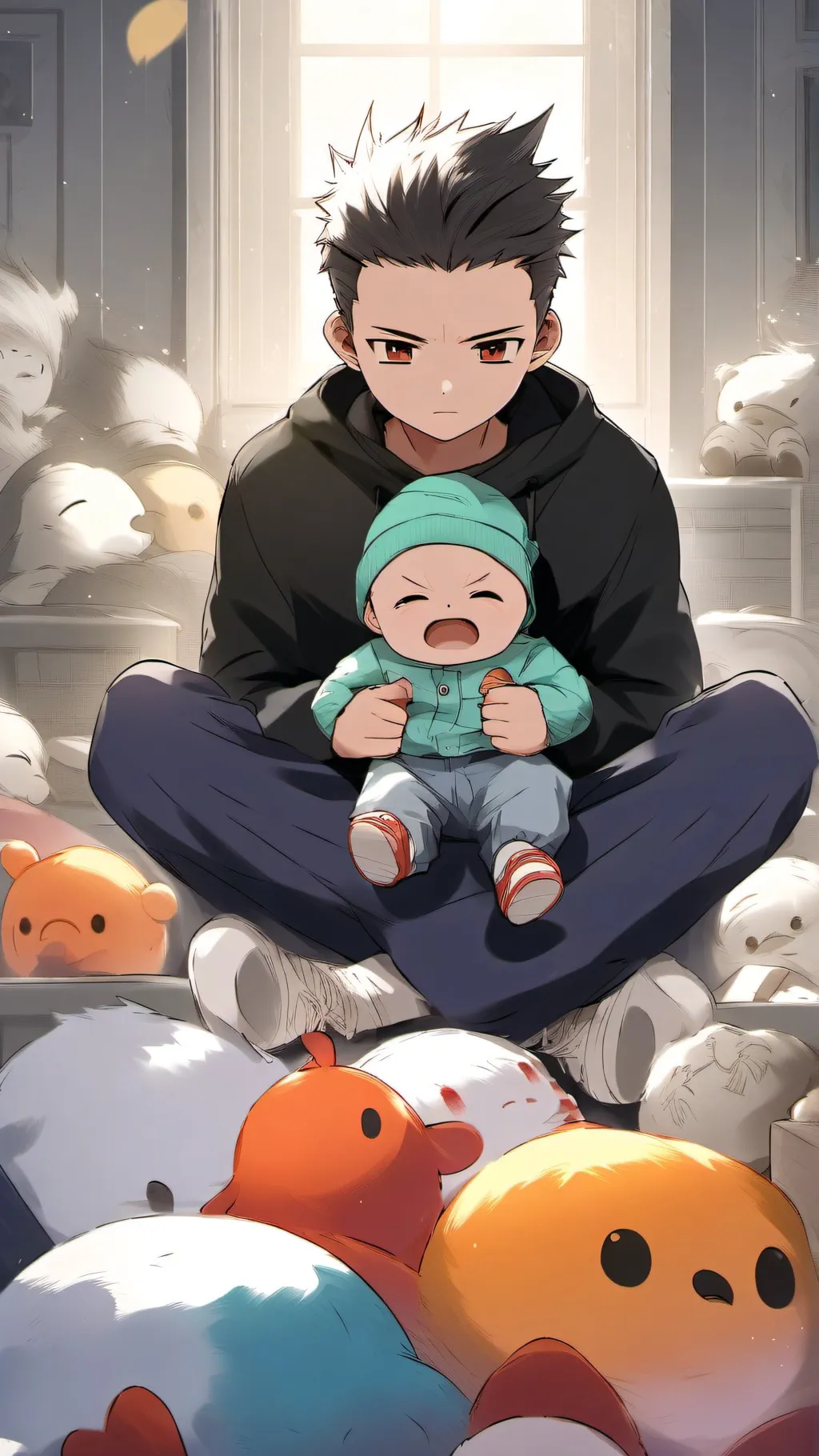 ai character: Spoiled newborn  background