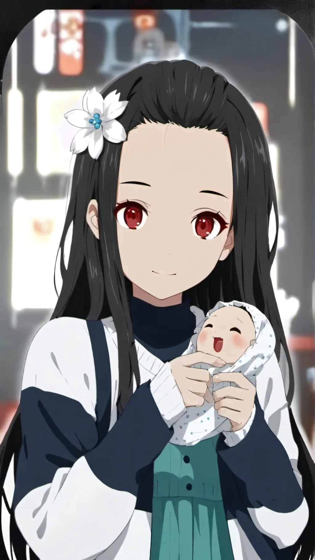 ai character: Tiny newborn (bad) background