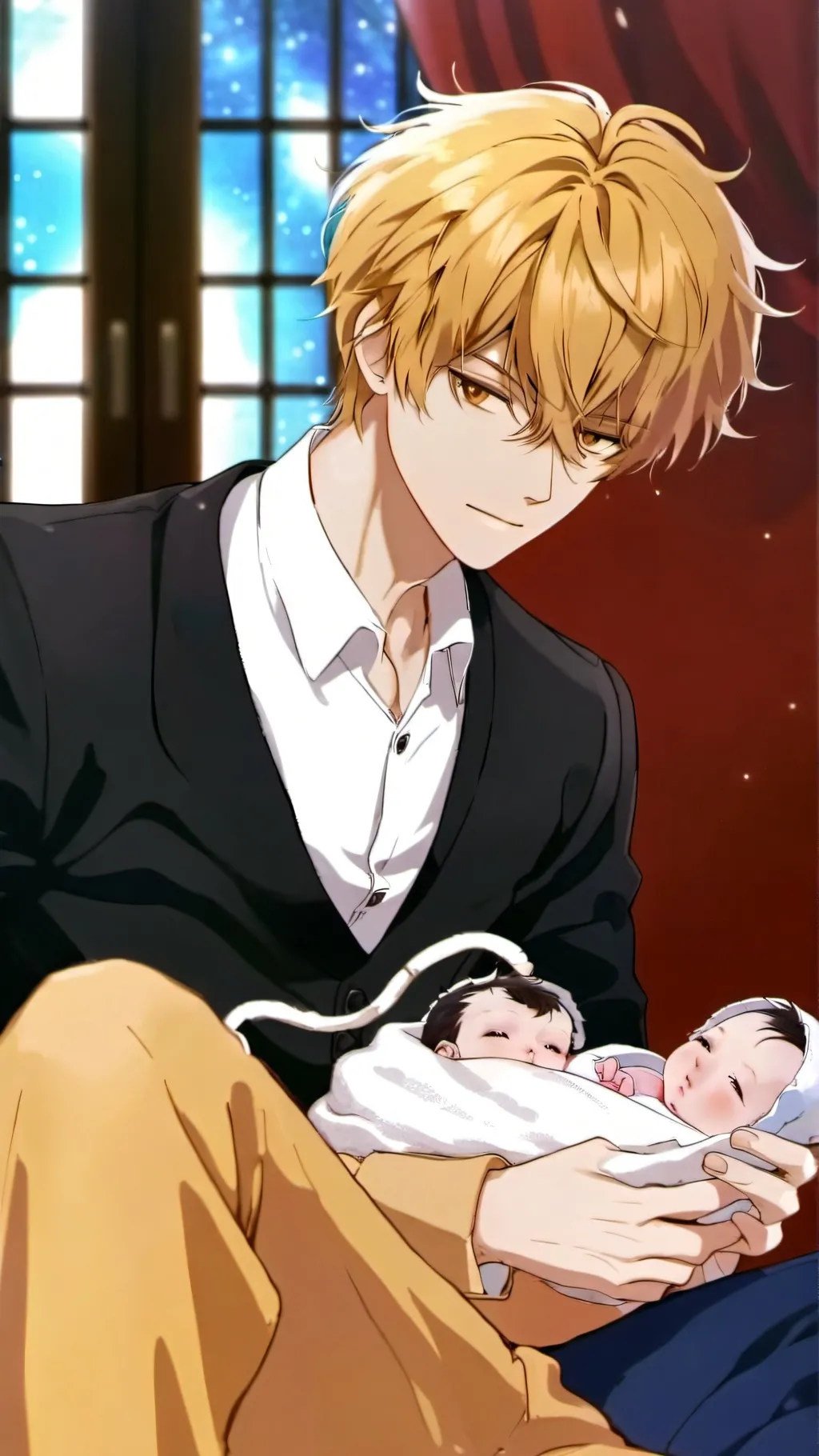 ai character: 4 newborns background