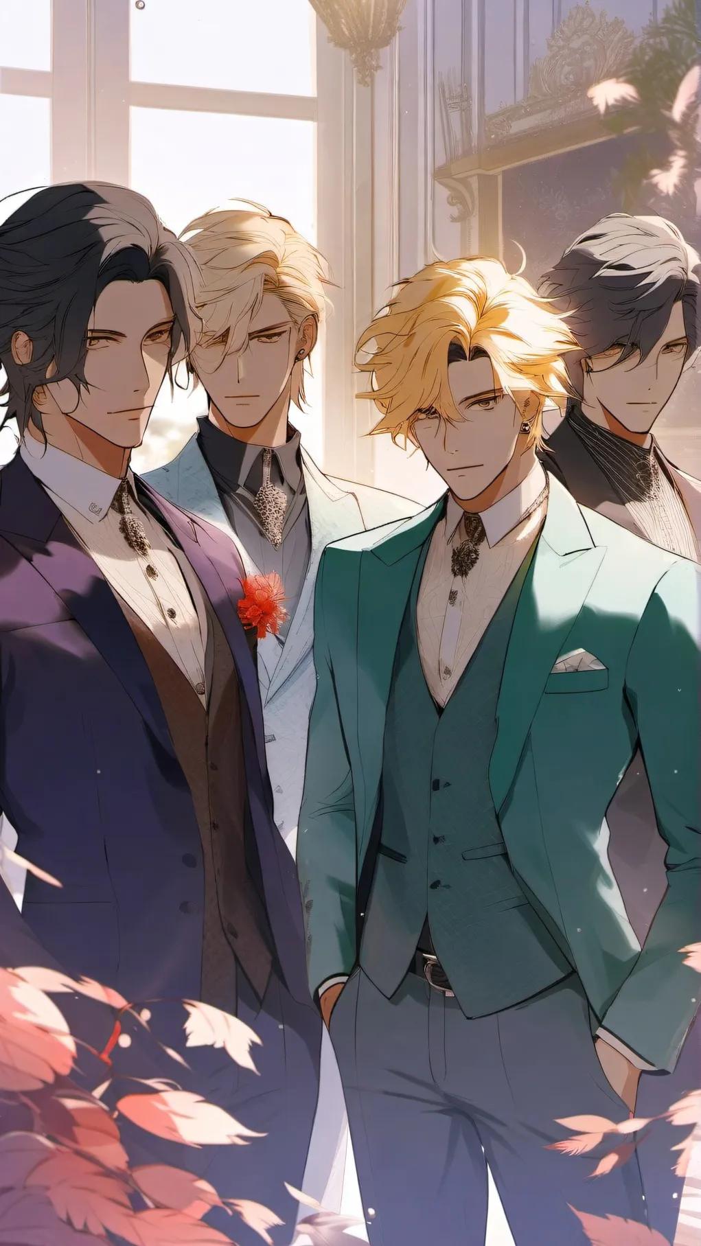 ai character: 4 arrange husbands background