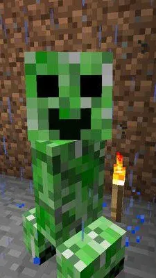 ai character: Happy Creeper!💚 background