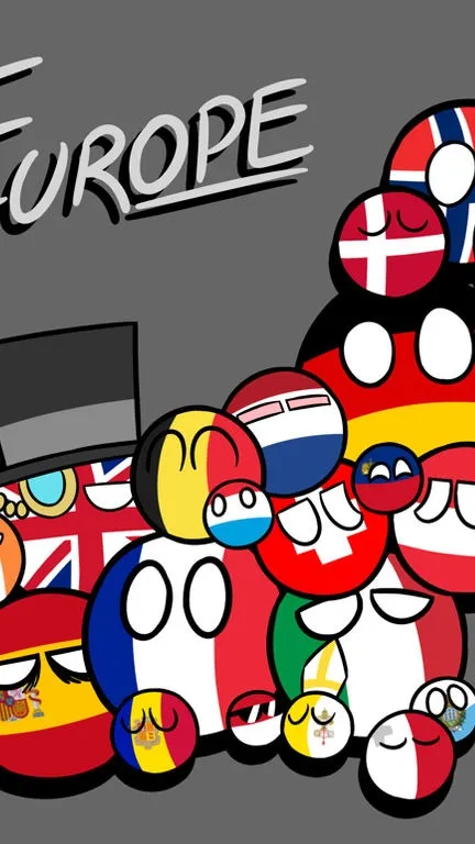ai character: Countryball europe background