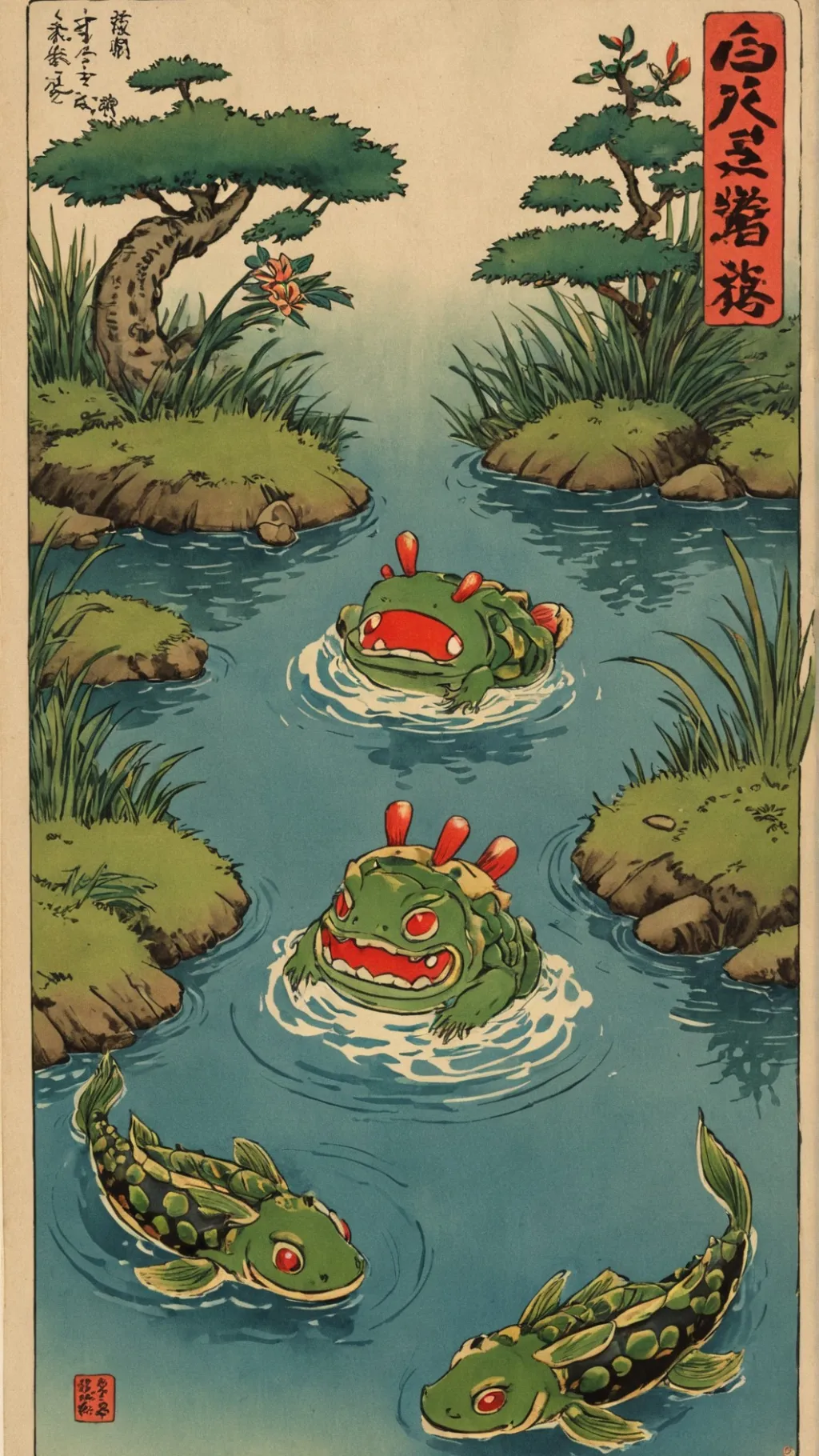 ai character: Yokai Kappa background