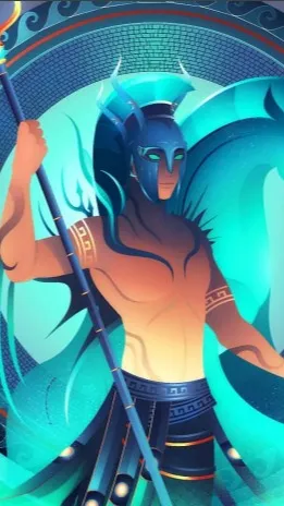 ai character: Poseidon background