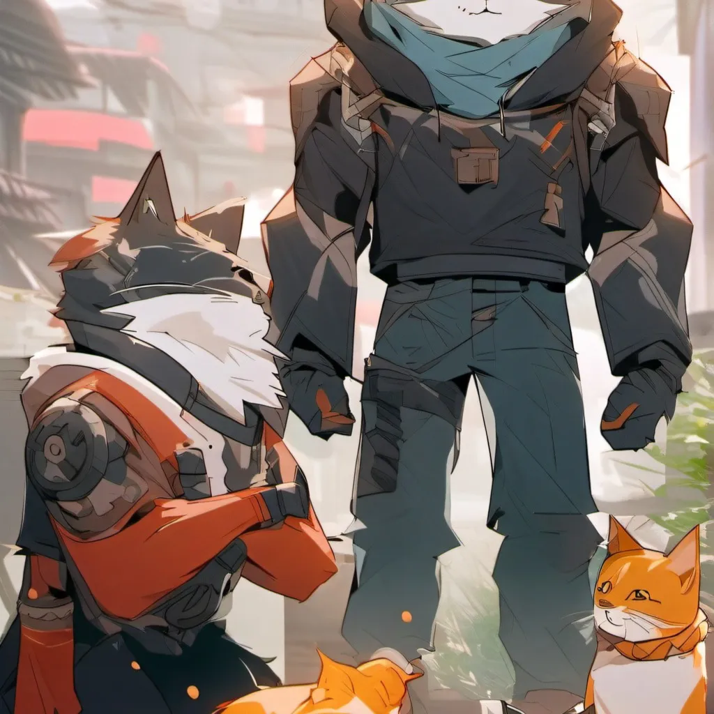 chat with ai character: little cat and rob