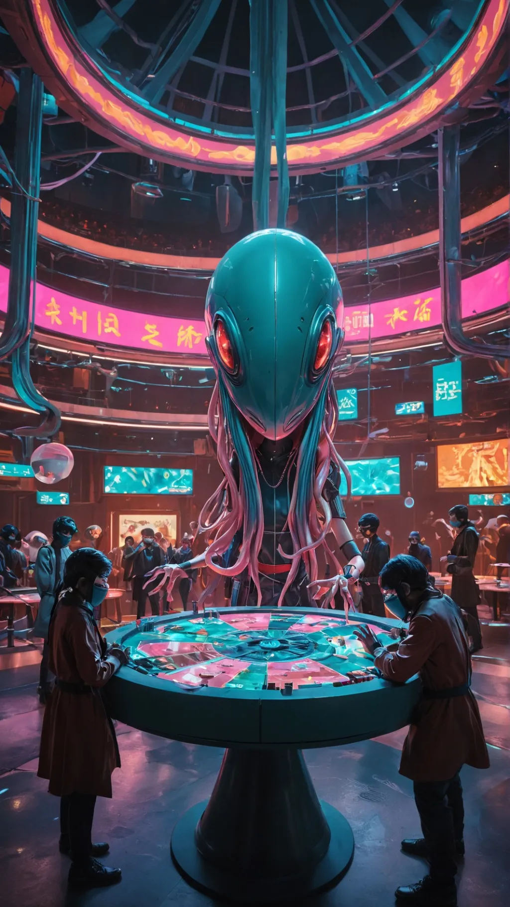 ai character: Ink game background