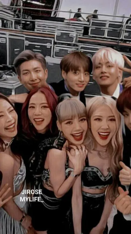 ai character: BLACKPINK x BTS background