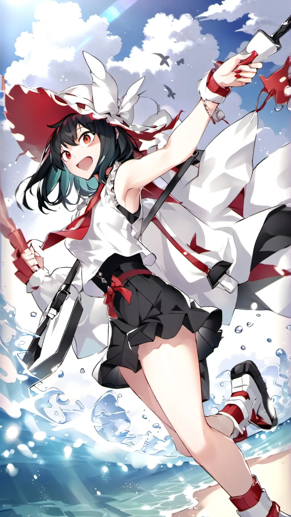 ai character: MHA in the beach background