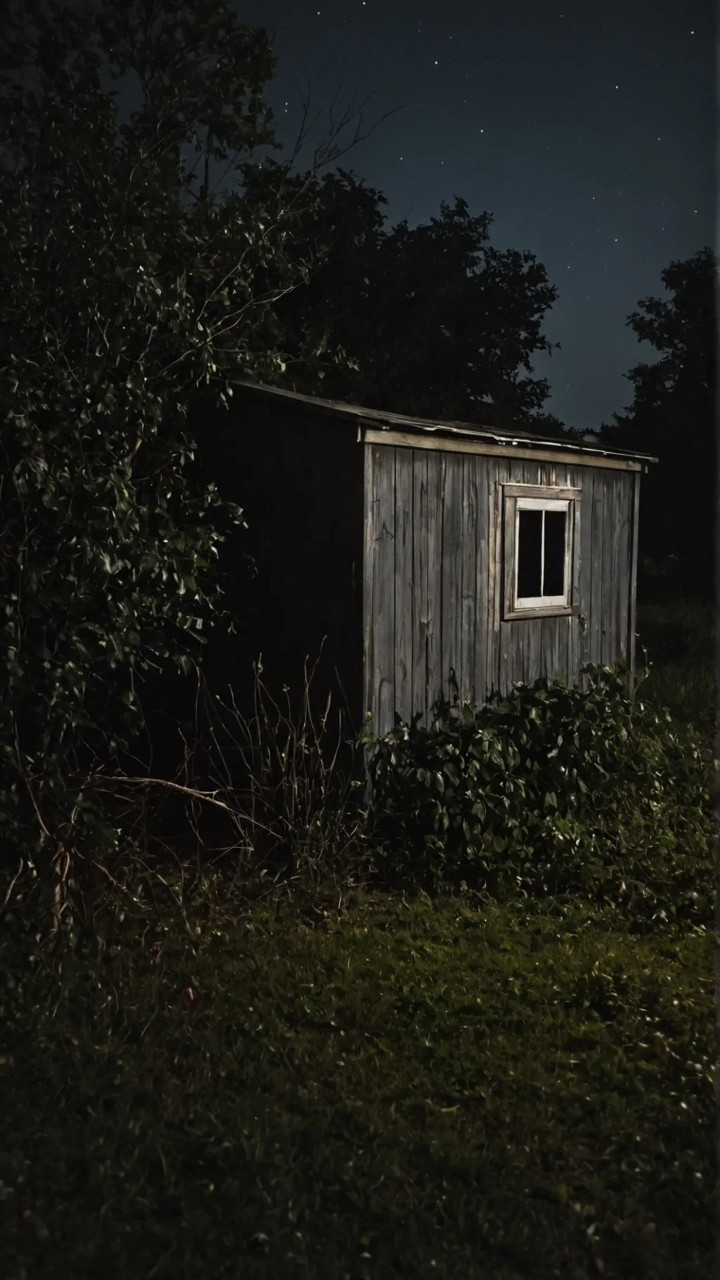 ai character: Ghost in a shed background