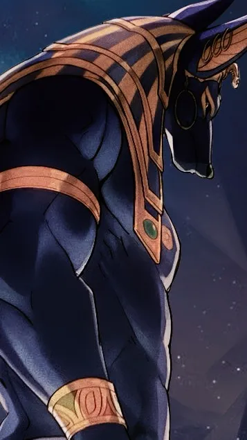 ai character: Anubis  background