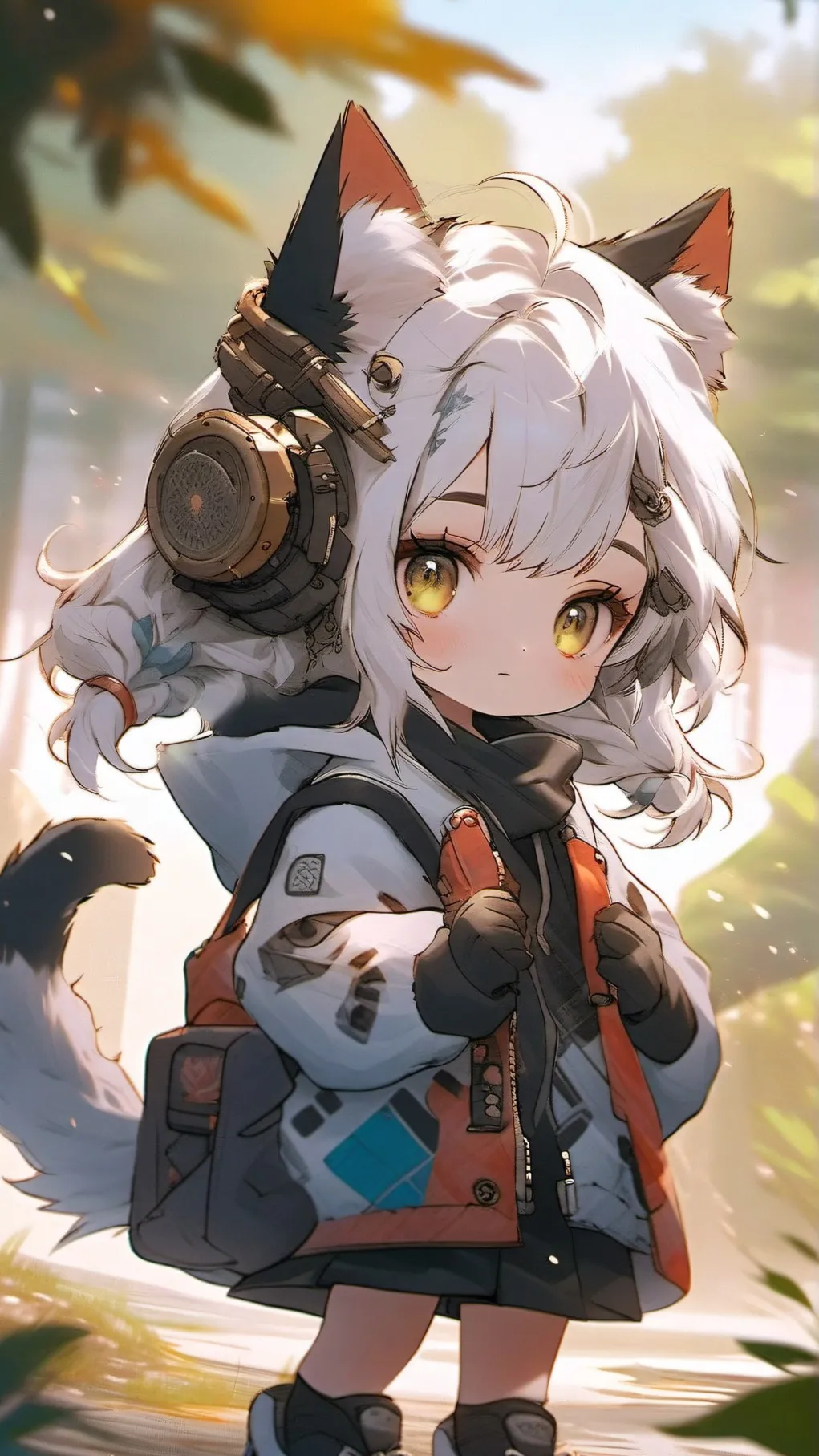 ai character: mecha-neko-bot background