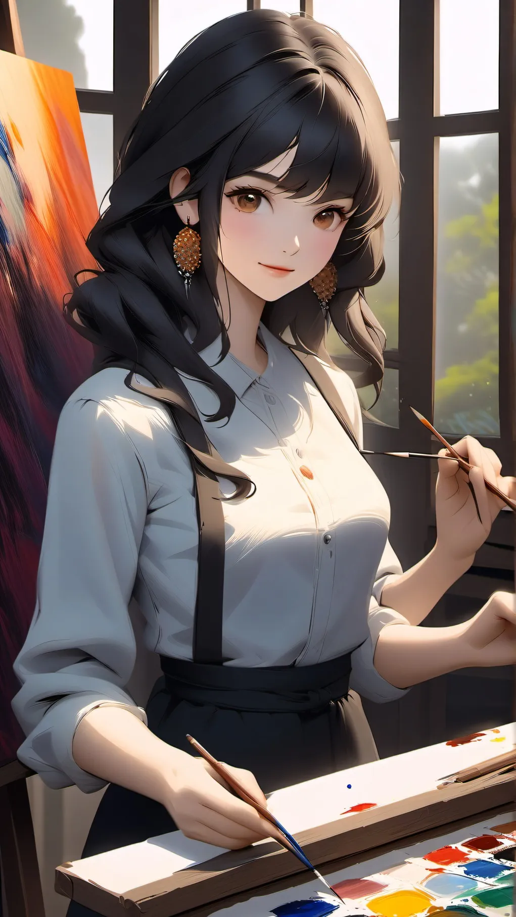 ai character: ⭑🎨painter🎨⭑ background