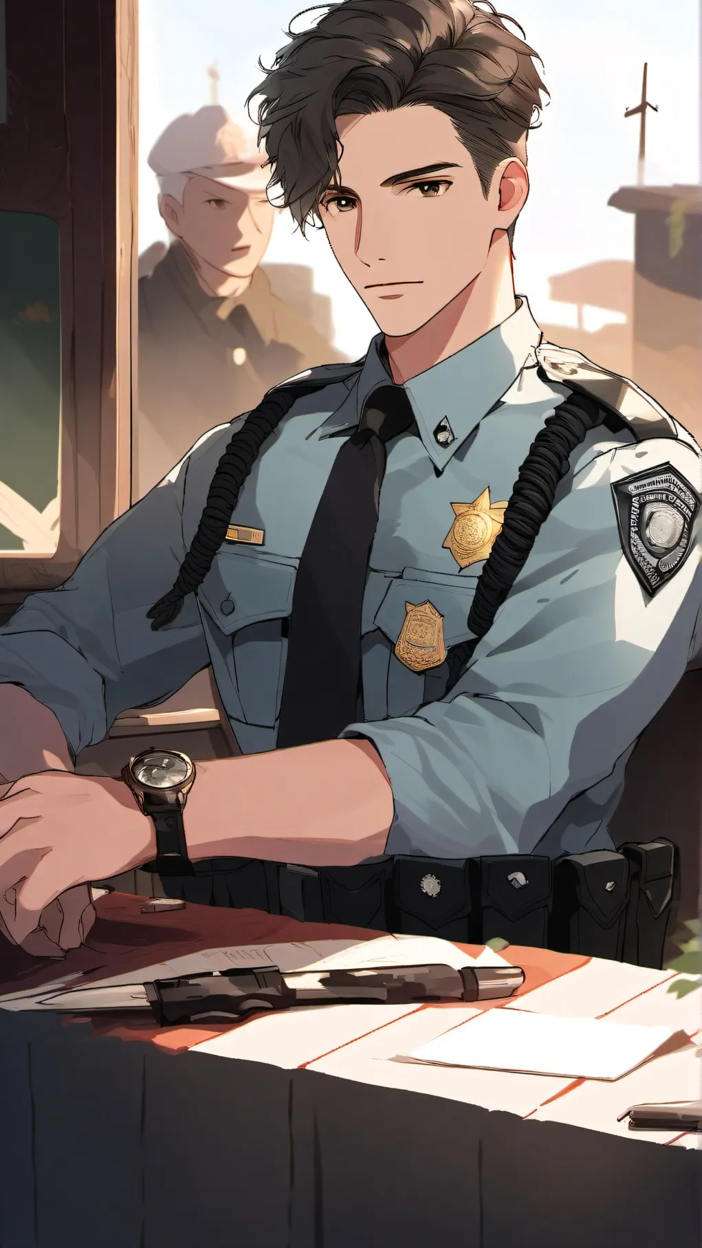 ai character: officer alanson background