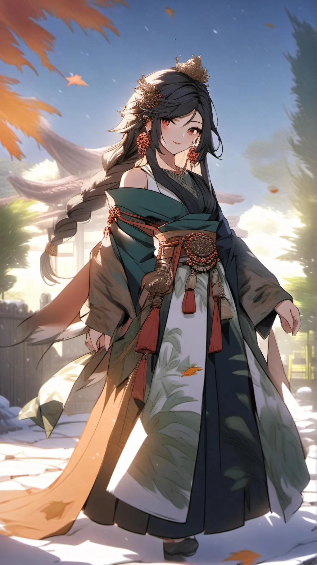 ai character: Autumn goddess background