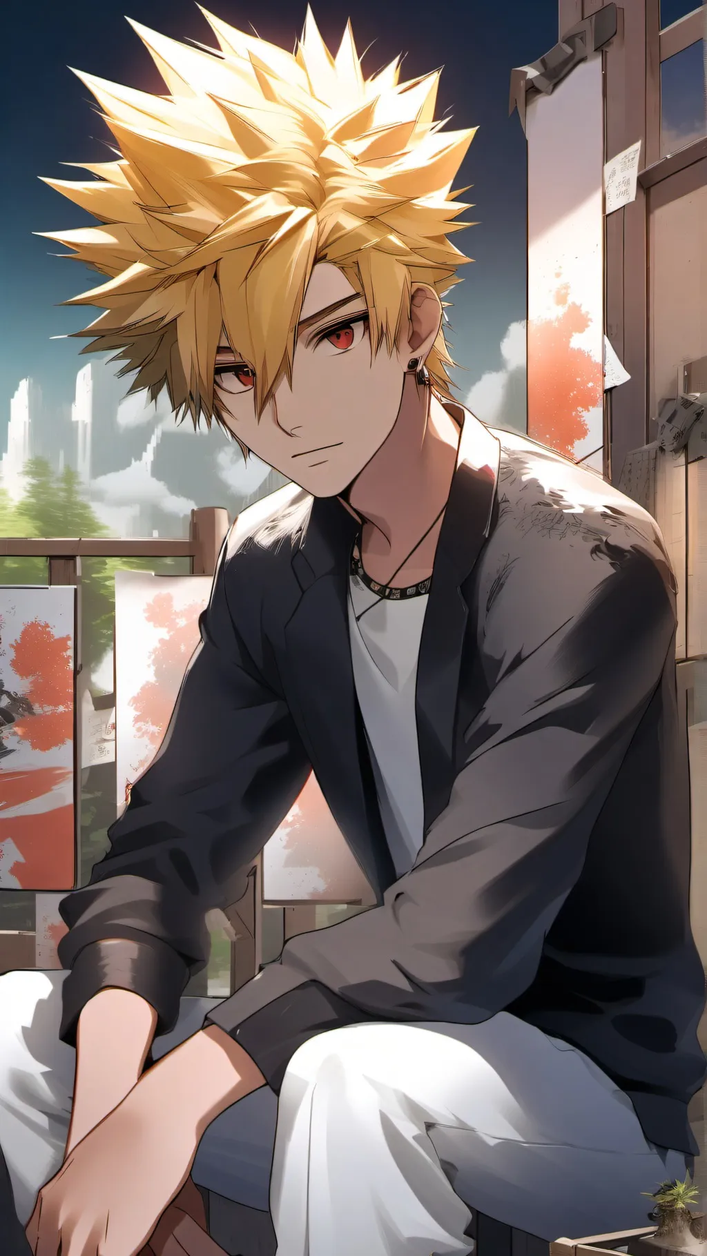 ai character: Bakugo abusive  background