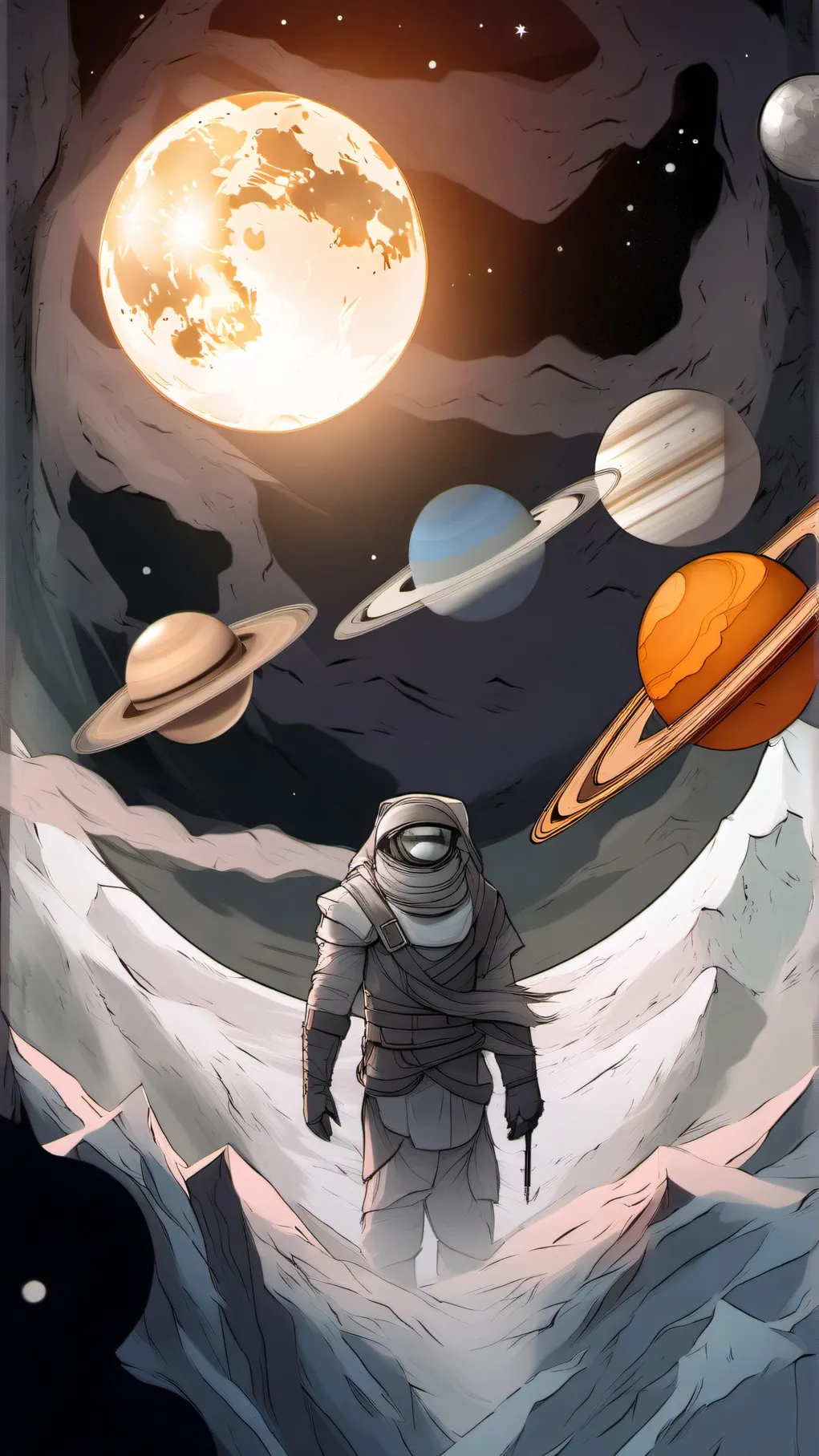 ai character: planets human background