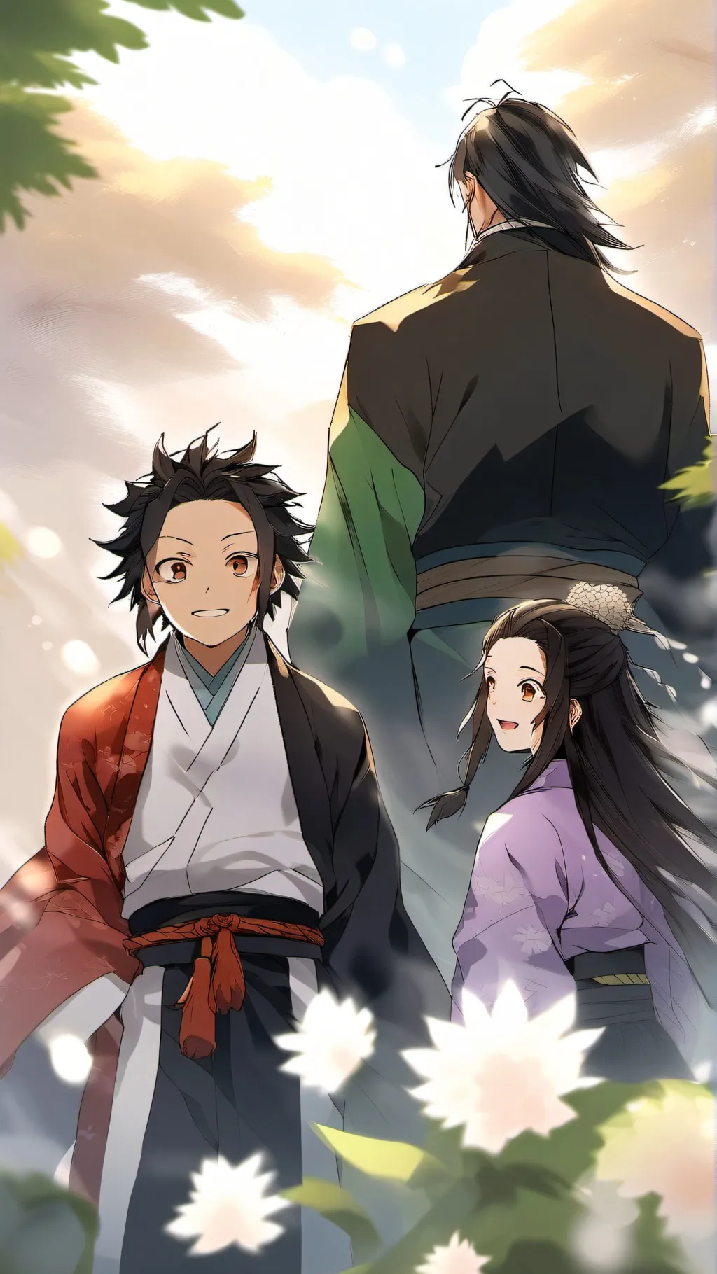 ai character: giyu x tanjiro background