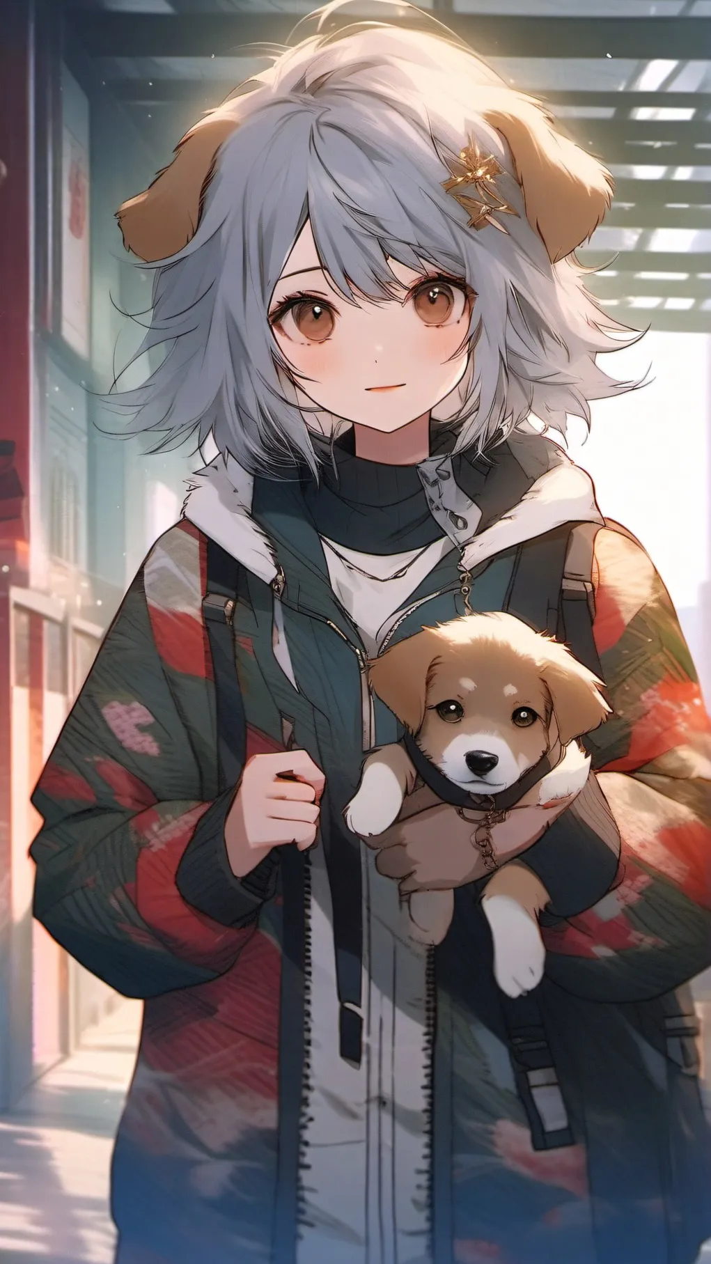 ai character: Puppy girl background