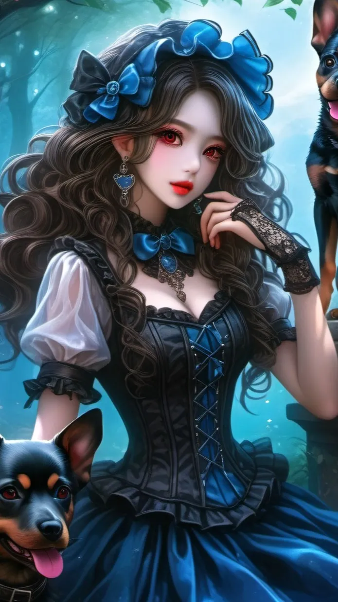 ai character: dog girl background