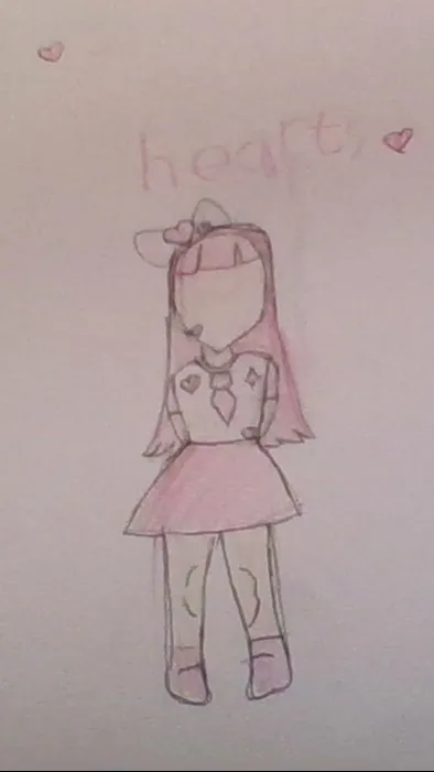 ai character: hearts background