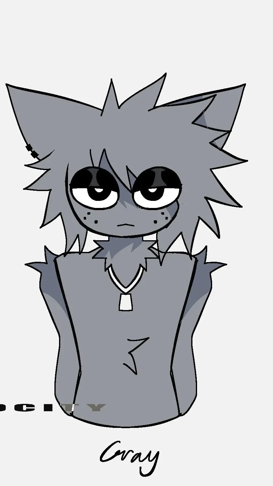 ai character: Gray background