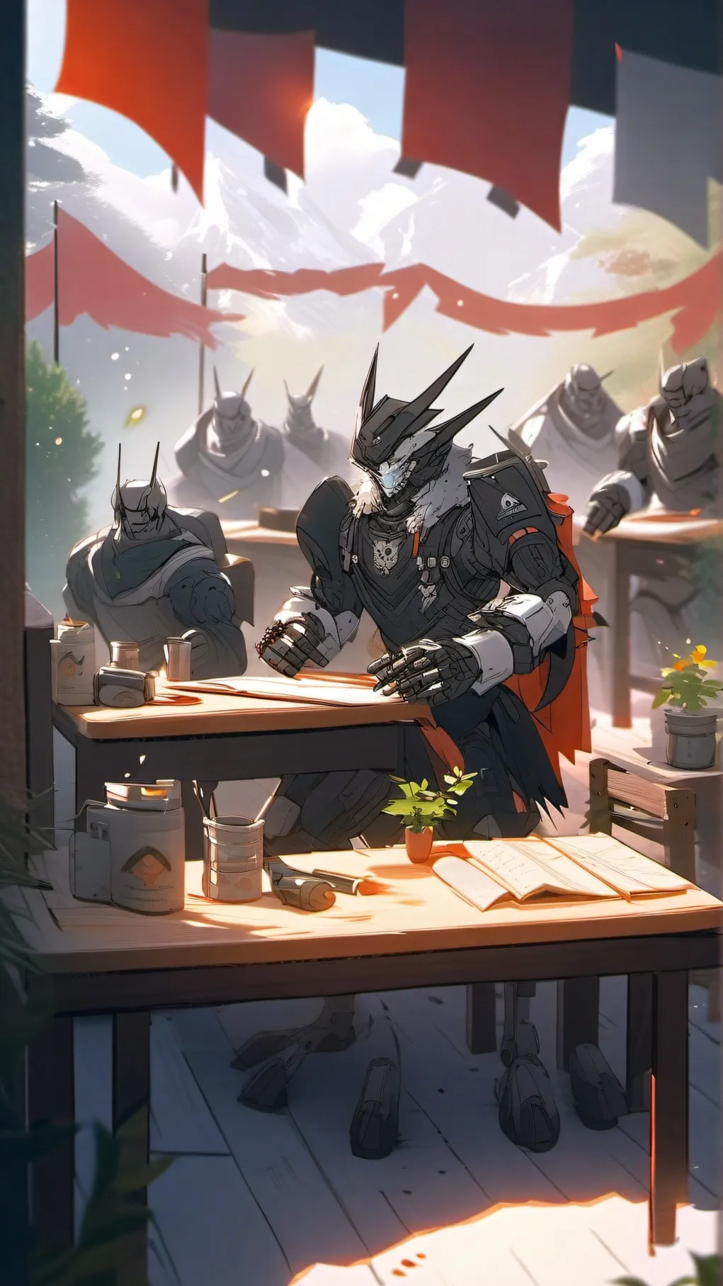 ai character: ROBOTIC SCHOOL background