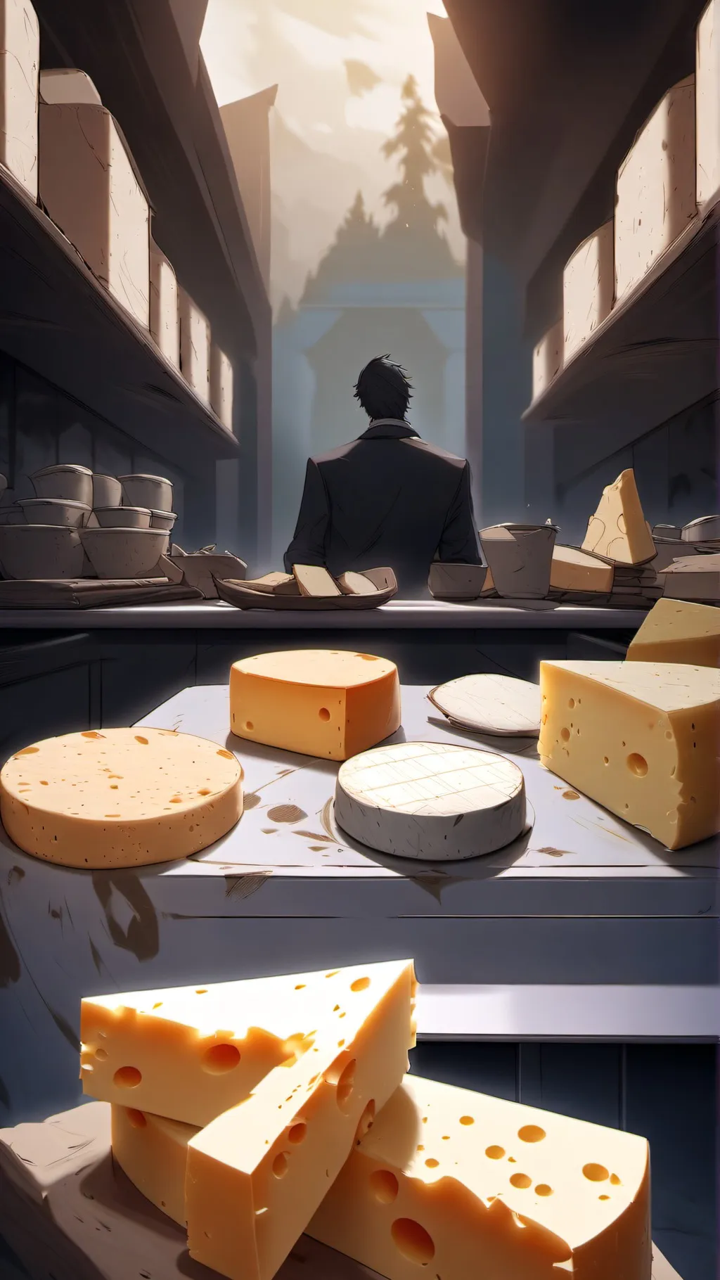 ai character: Cheese background