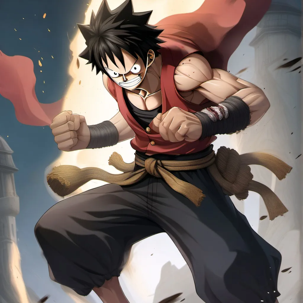 chat with ai character: Luffy red hawk