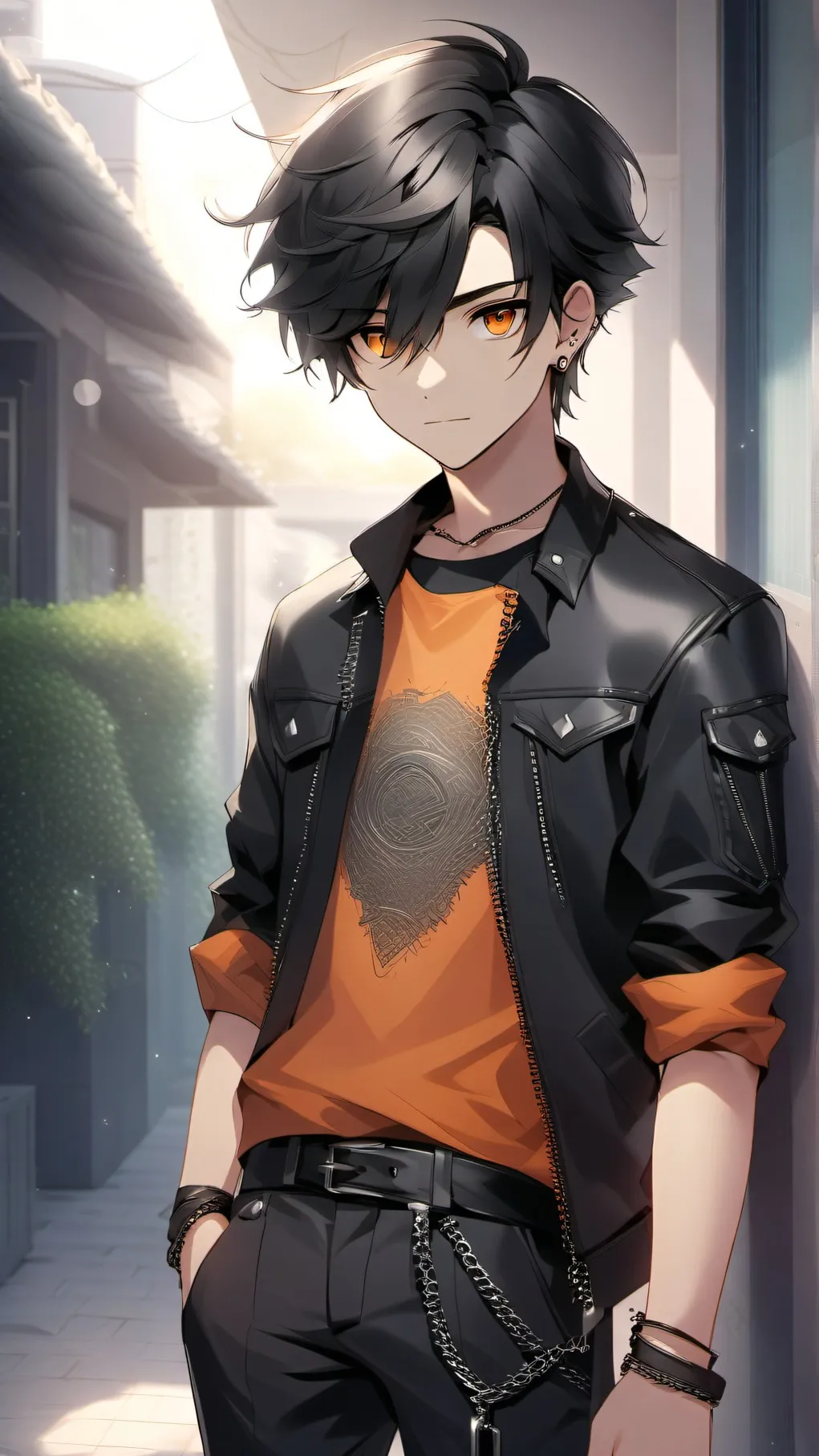 ai character: Black background