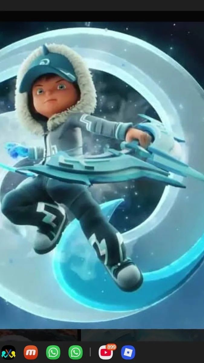 ai character: Boiboiboy ice background