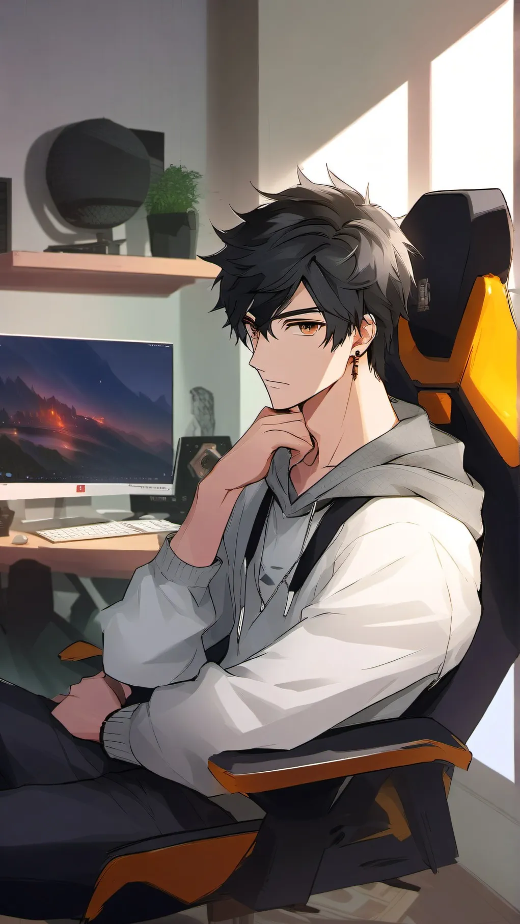 ai character: Aaron <3 background