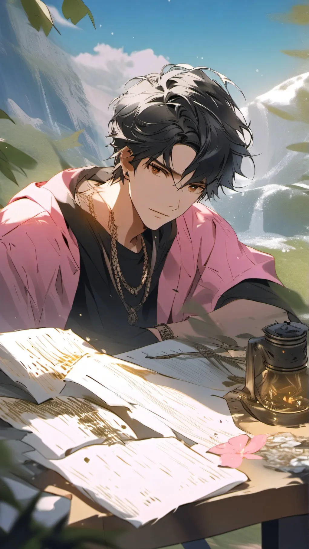 ai character: Rumi x Jinu  background