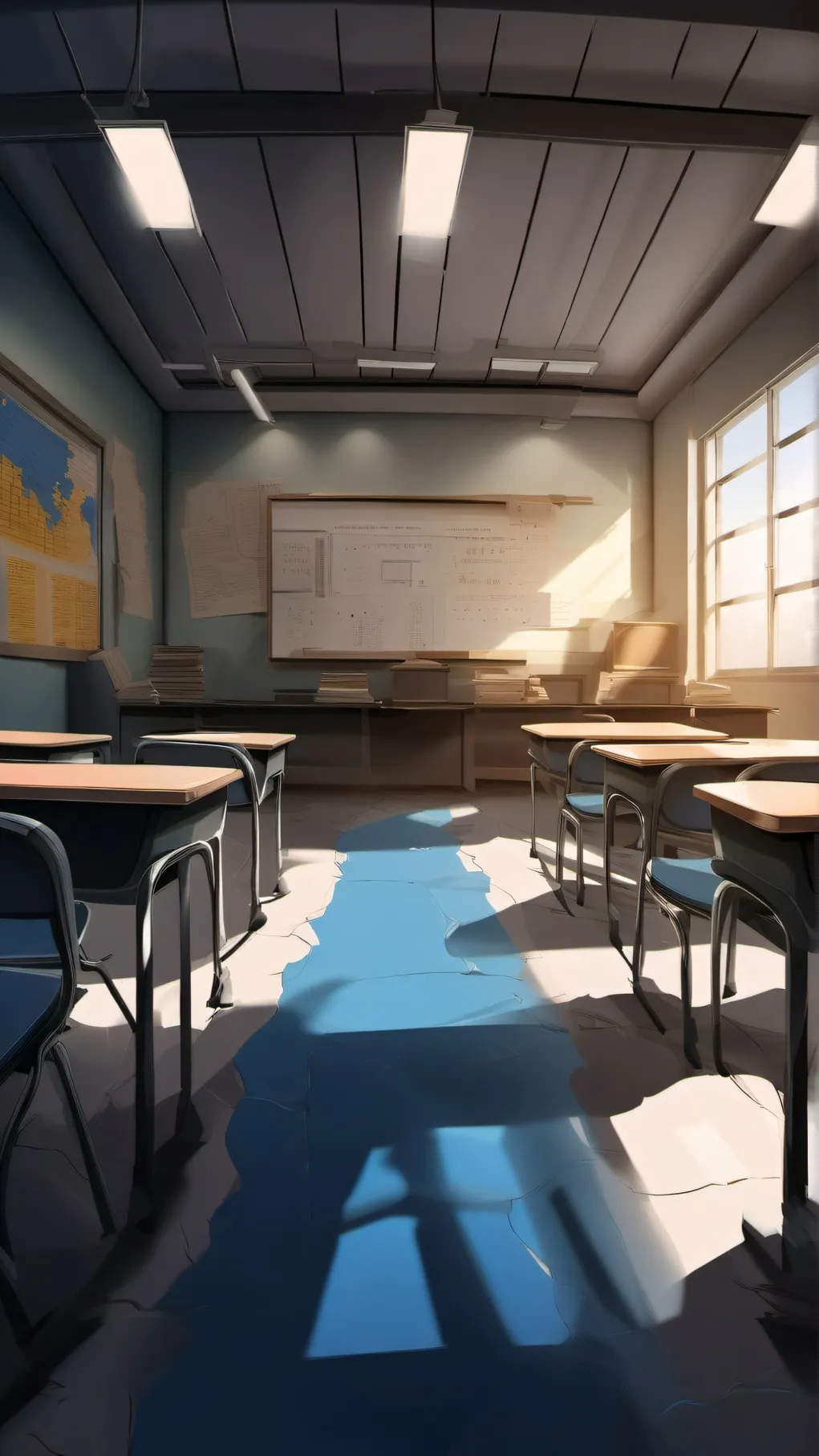 ai character: NEW SCHOOL! :D  background