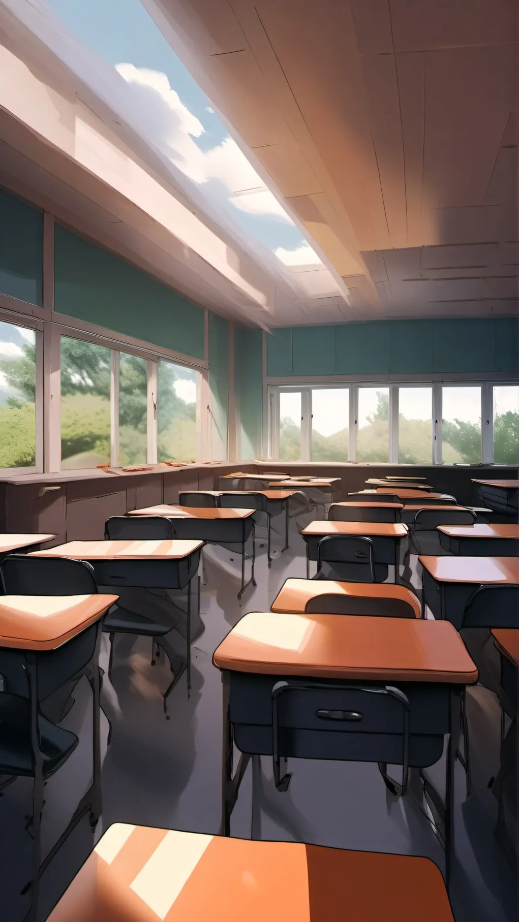 ai character: NEW SCHOOL  background