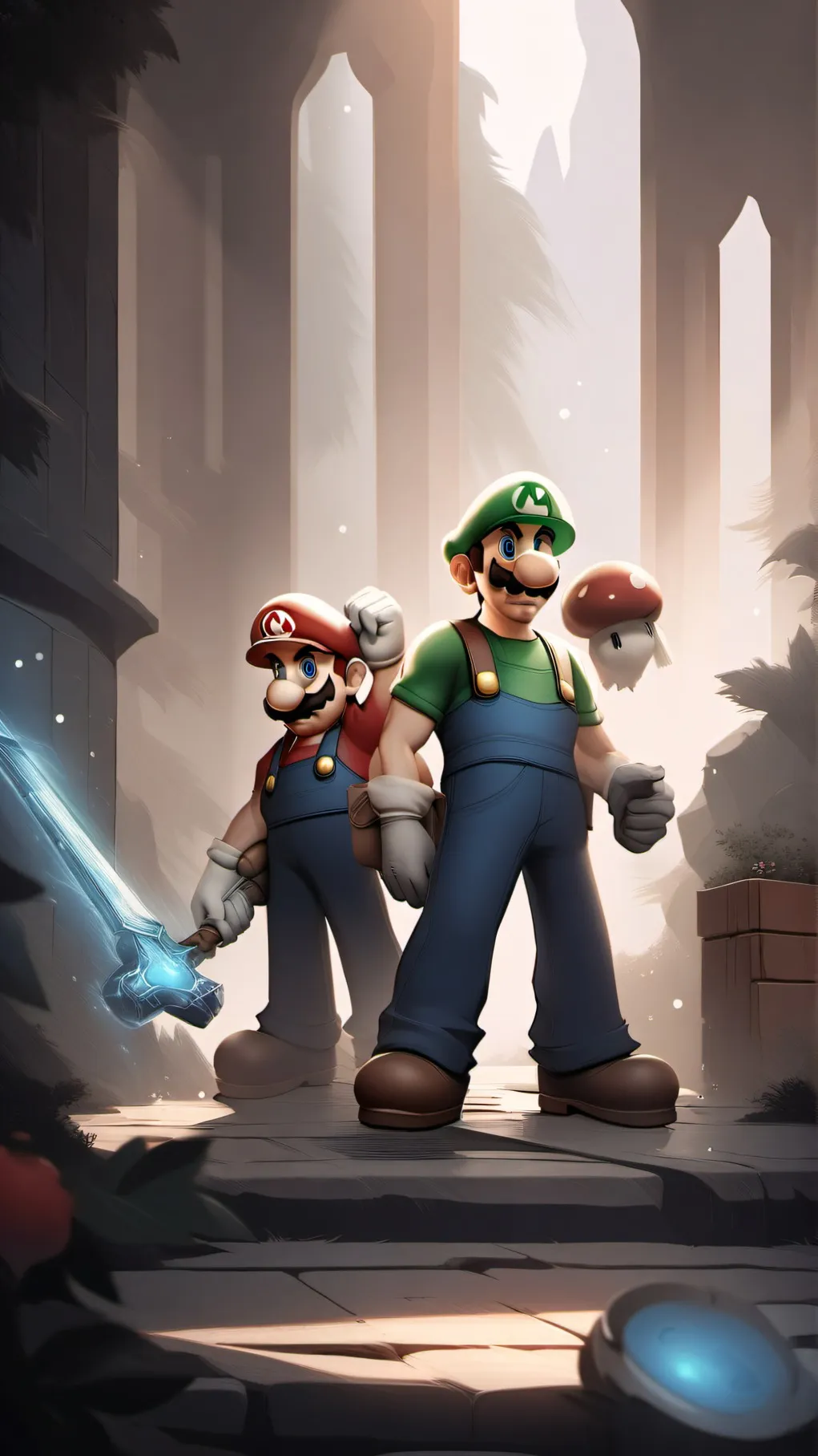 ai character: Mario and Luigi background