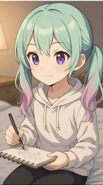 ai character: Mina Velour background