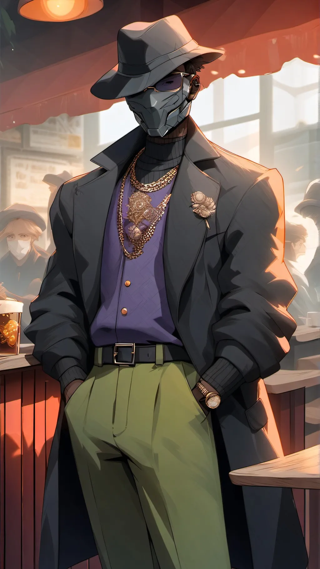 ai character: NEW·Town background