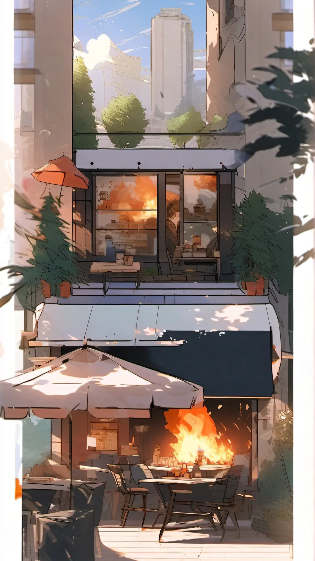 ai character: ur cafe background