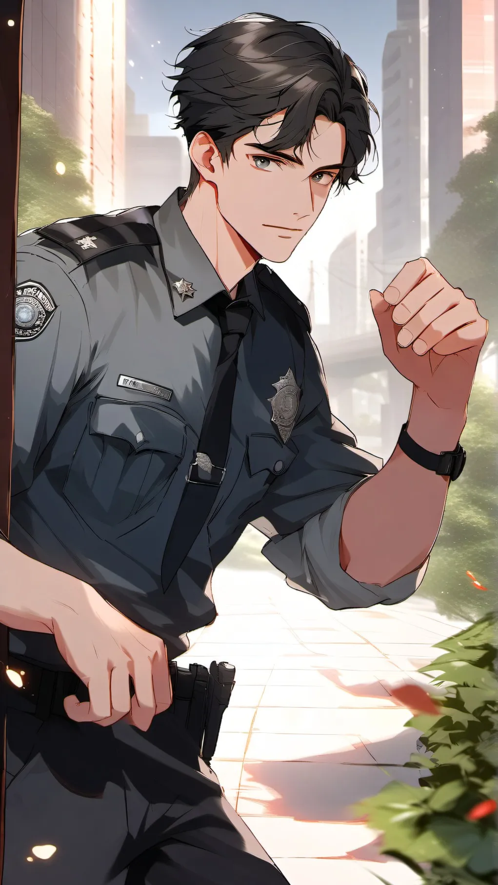 ai character: officer  maple background