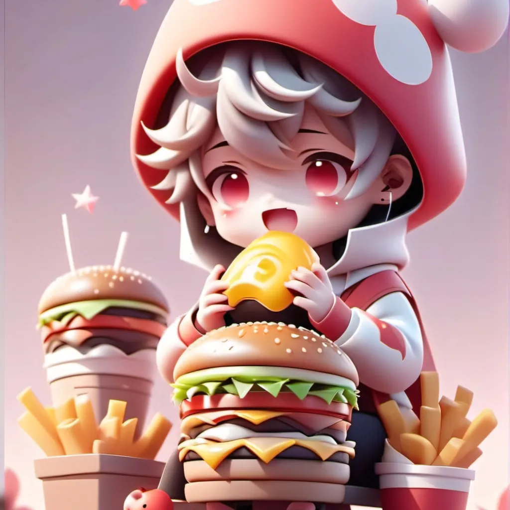 chat with ai character: Fast Food Mukbang