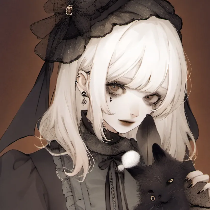 chat with ai character: The girl and cat