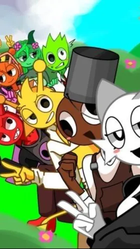 ai character: Sprunki cookout background