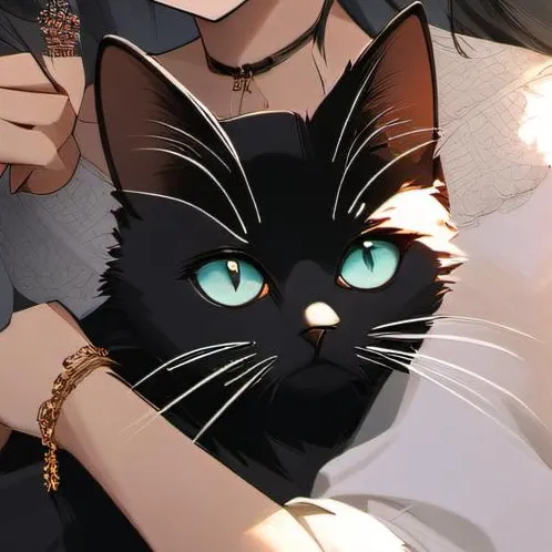 chat with ai character: Black cat