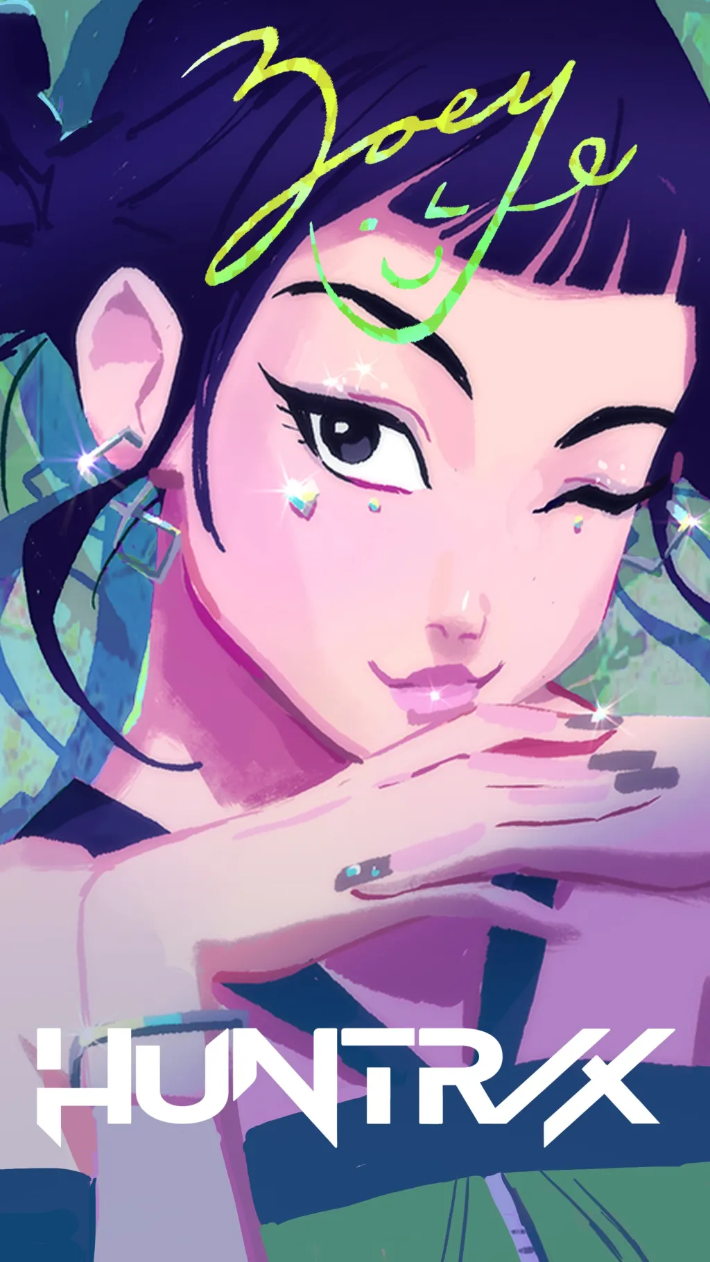 ai character: ZOEY(KPDH/HUNTRIX) background