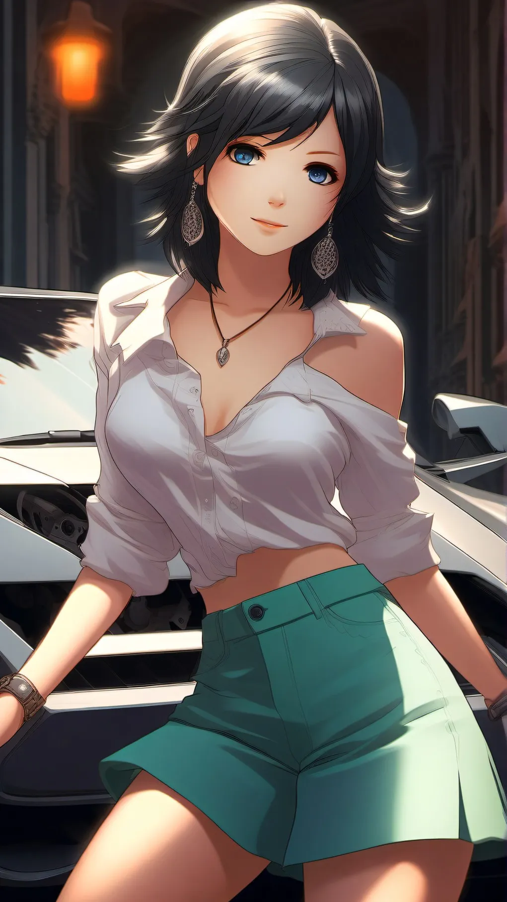 ai character: hot anime girl  background