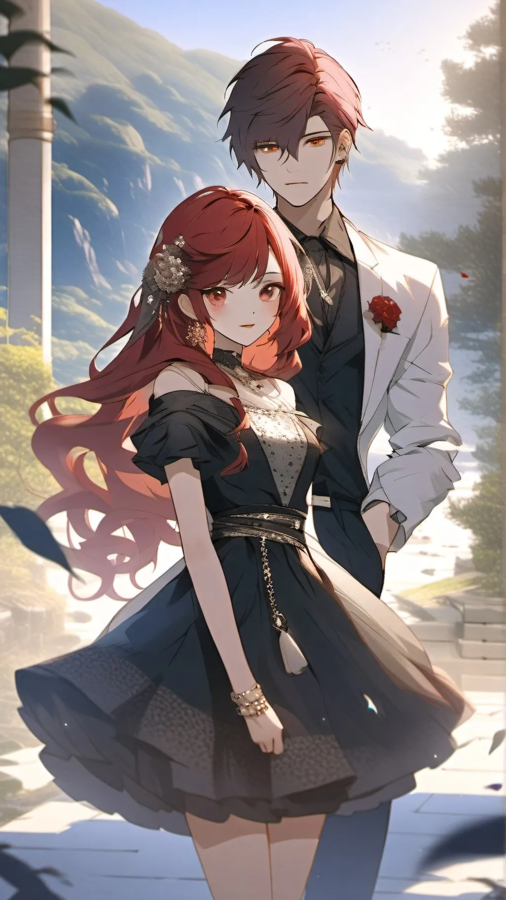 ai character: Red and Black background