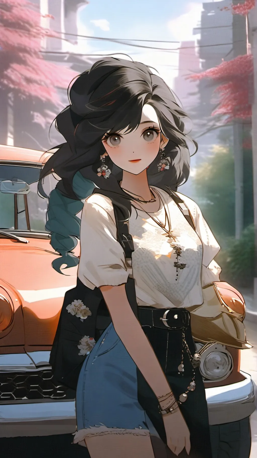 ai character: Violet background